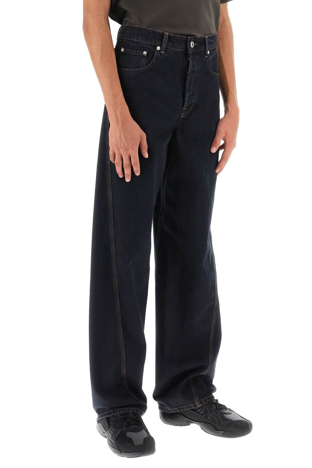 Lanvin Baggy Jeans With Twisted Seams   Blu