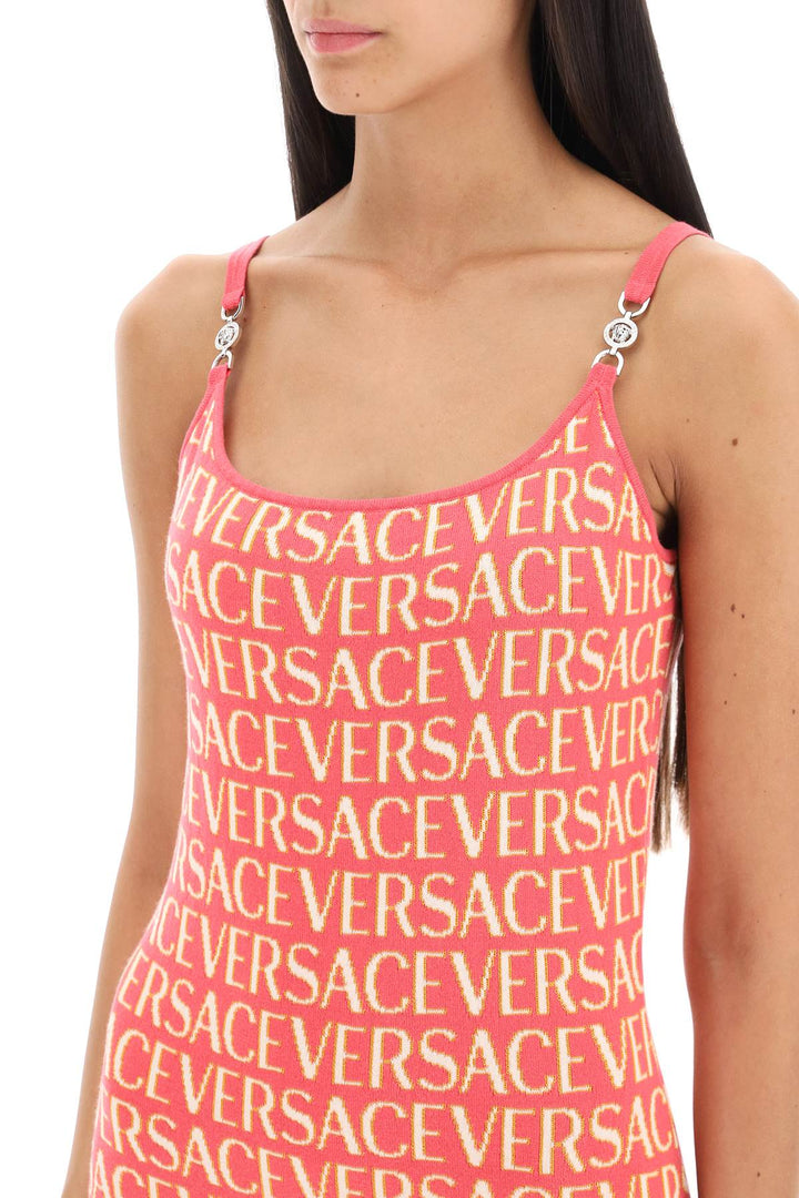 Versace Monogram Knit Mini Dress   Rosa
