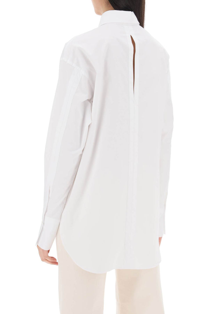 Closed Replace With Double Quoteoversized Cotton Gabardine   Bianco