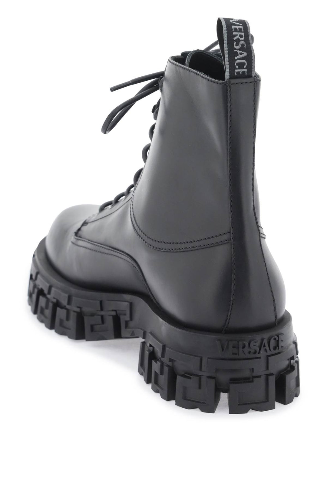 Versace Greca Portico Combat Boots   Nero