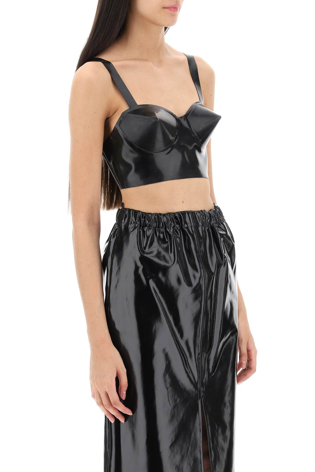 Maison Margiela Latex Top With Bullet Cups   Nero