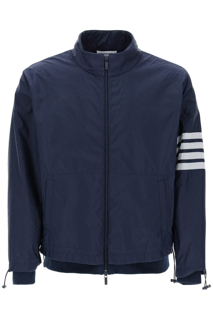 Thom Browne 4 Bar Ripstop Windbreaker Jacket   Blu