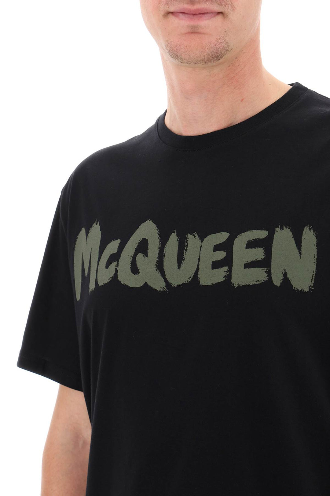 Alexander Mcqueen Mcqueen Graffiti T Shirt   Nero
