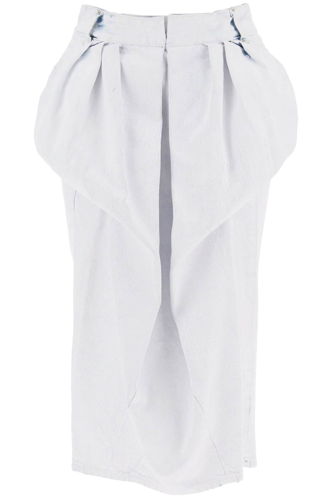 Maison Margiela Crinkled Denim Ruffled Skirt   Bianco
