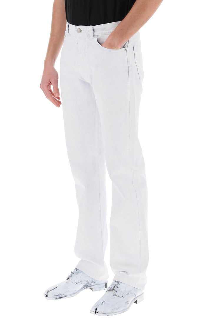 Maison Margiela Jeans In Coated Denim   Bianco