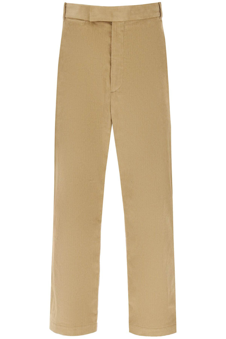 Thom Browne Cropped Pants In Corduroy   Beige