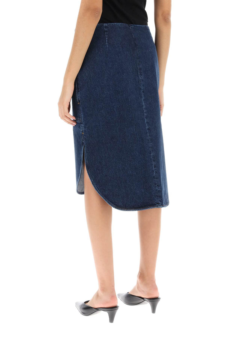 Toteme Curved Hem Denim Skirt   Blu