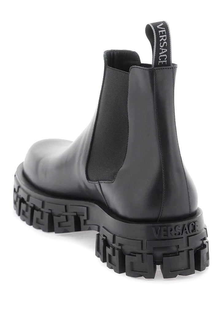 Versace 'Greca Portico' Chelsea Boots   Nero