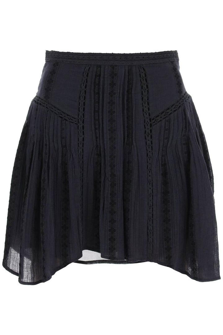 Isabel Marant Etoile Jorena Mini Skirt With Lace Inserts   Nero