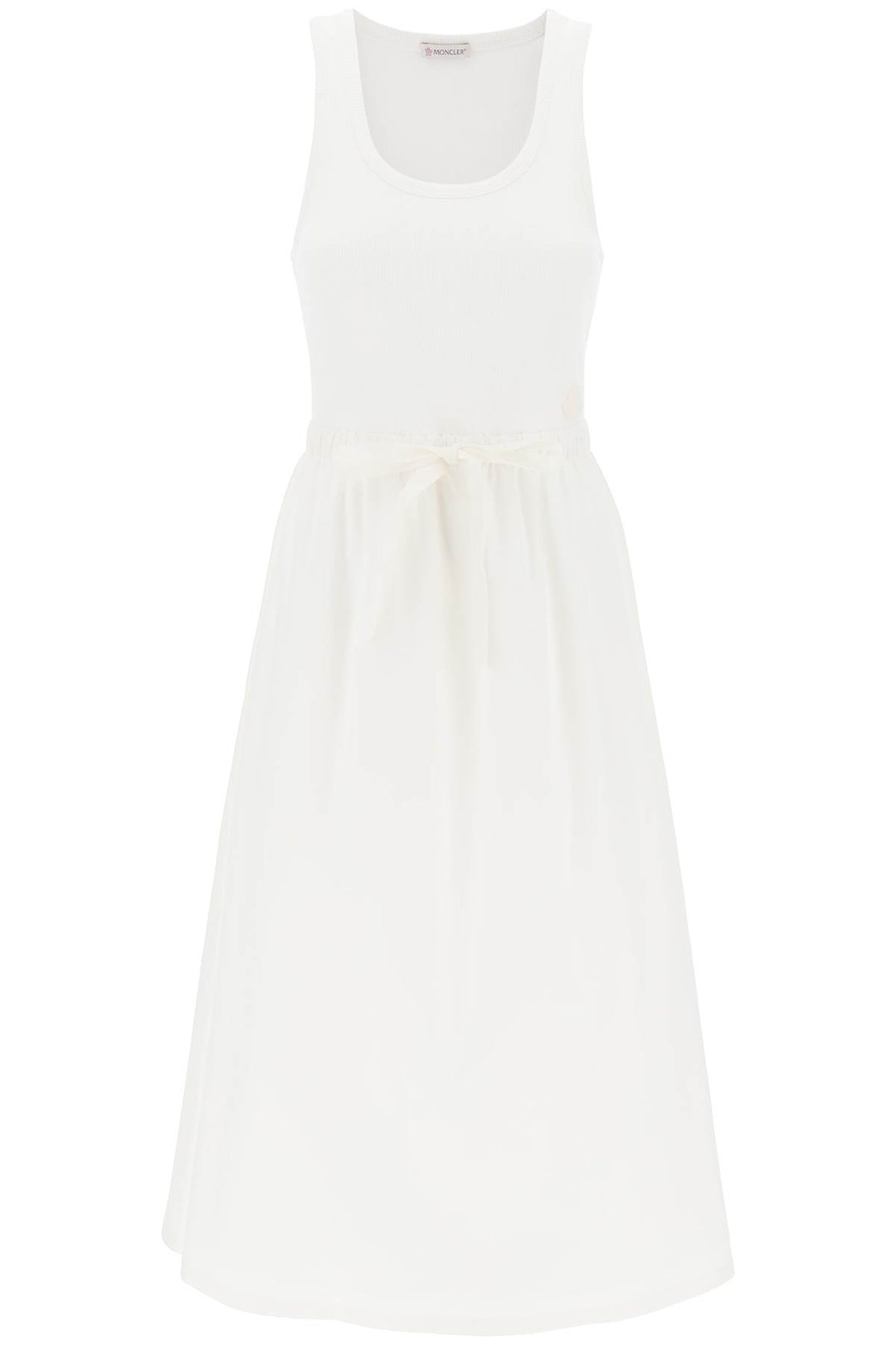 Moncler Two Tone Midi Dress   Bianco