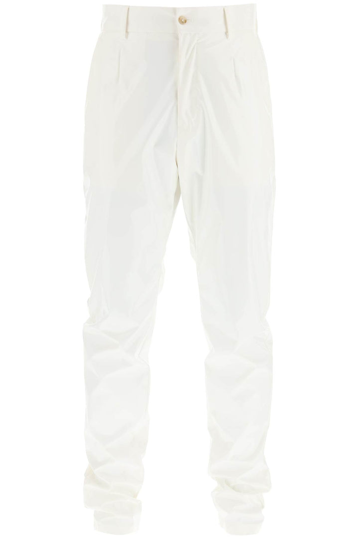 Dolce & Gabbana Glossy Nylon Trousers   Bianco