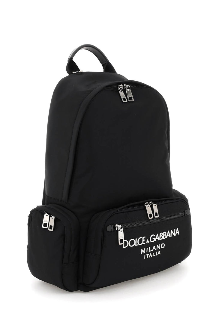 Dolce & Gabbana Nylon Backpack With Logo   Nero