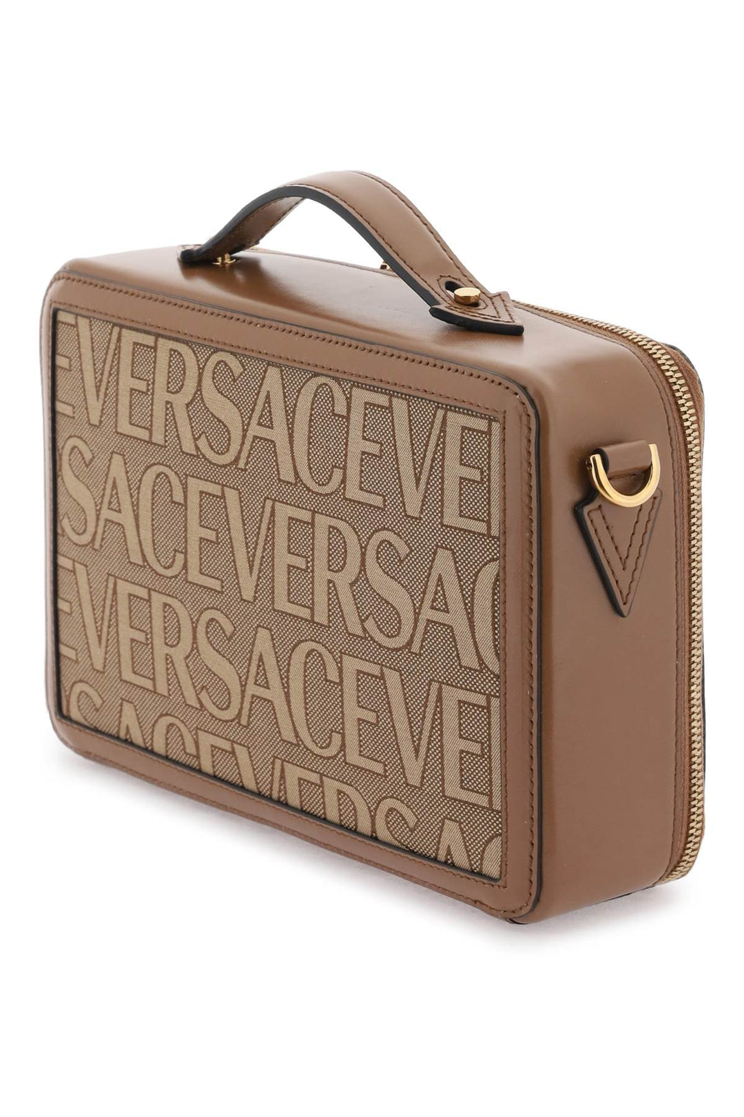 Versace Allover Messenger Bag   Brown