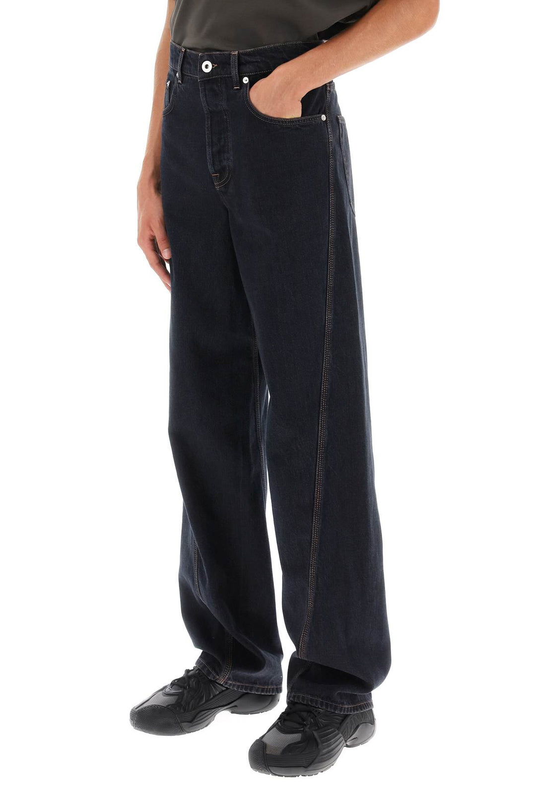 Lanvin Baggy Jeans With Twisted Seams   Blu