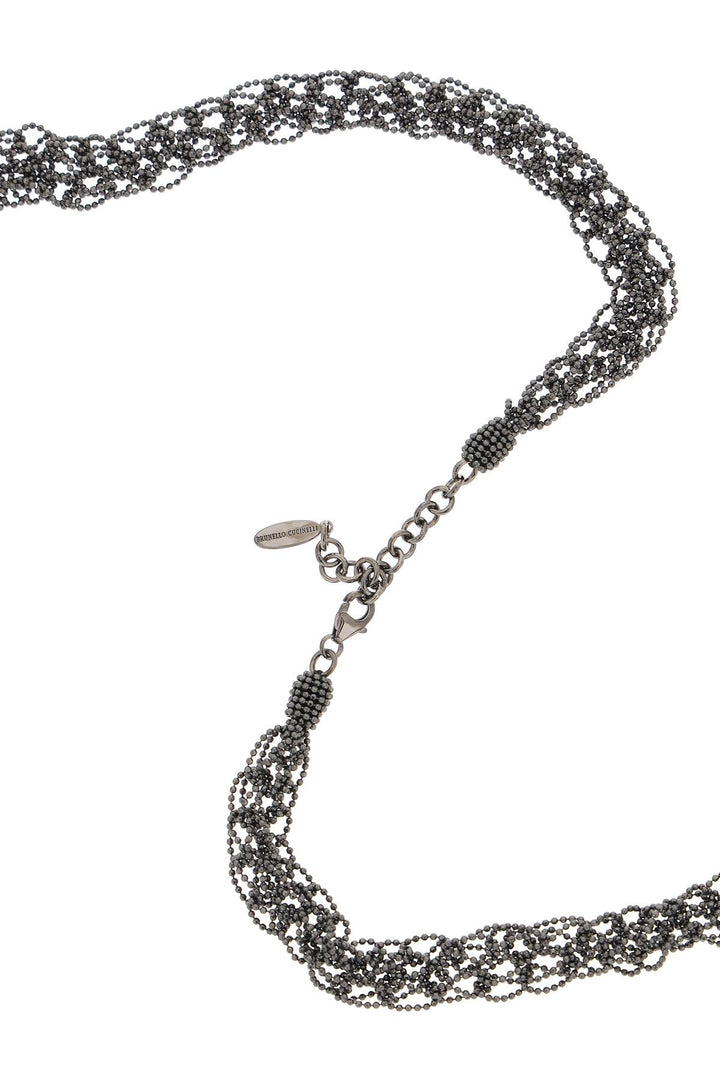Brunello Cucinelli Precious Loops Necklace   Grigio