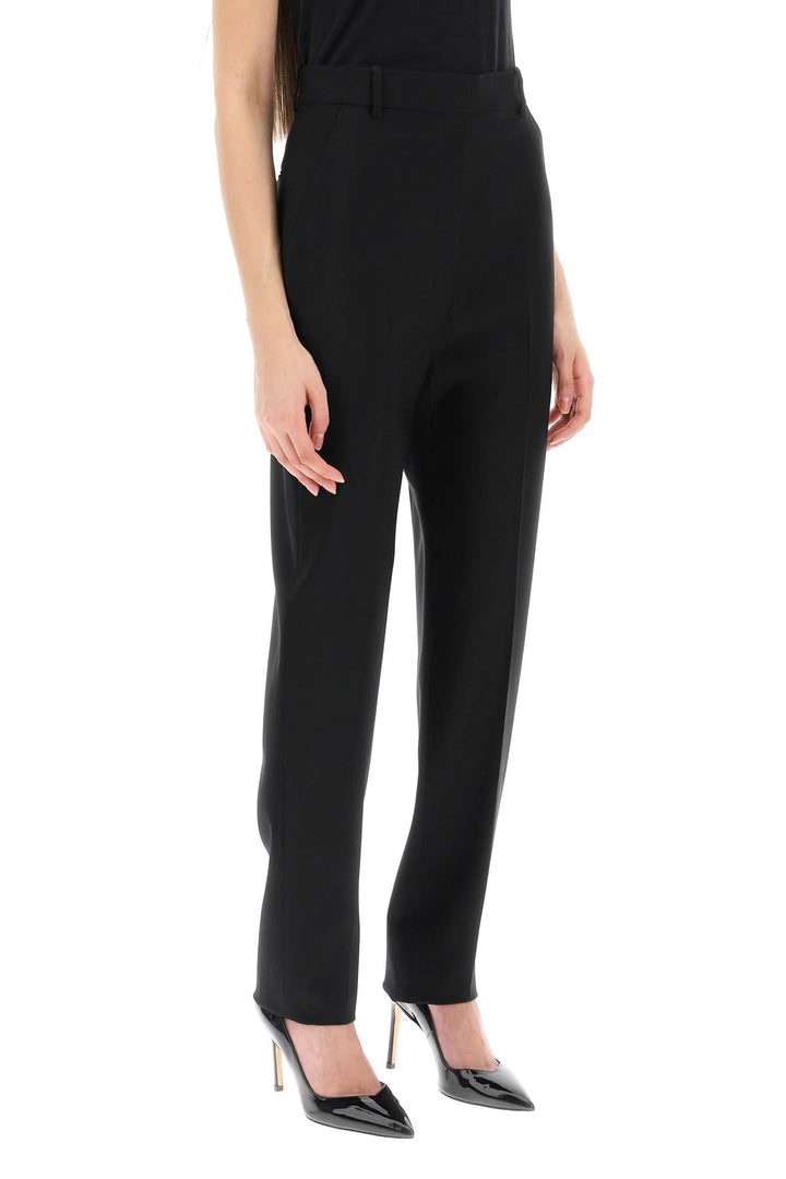 Alexander Mcqueen High Waisted Cigarette Trousers   Nero