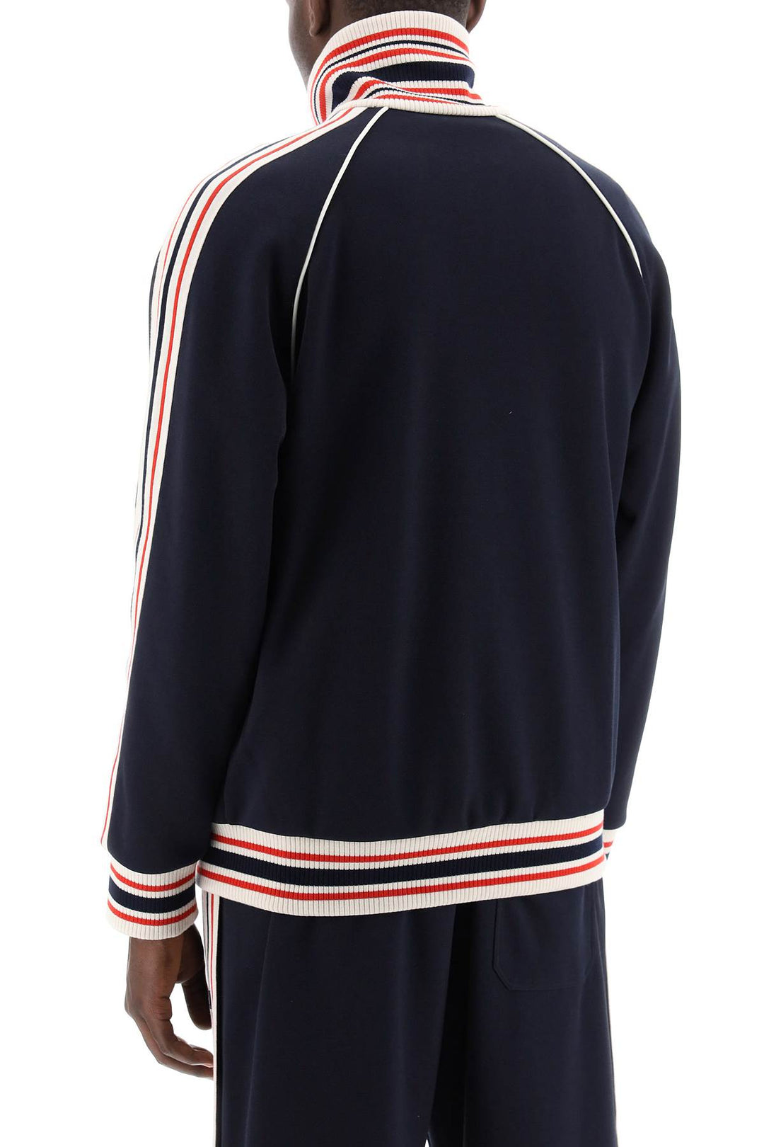 Golden Goose Replace With Double Quotetrack Sweatshirt With Contrasting Hem Edges   Blu
