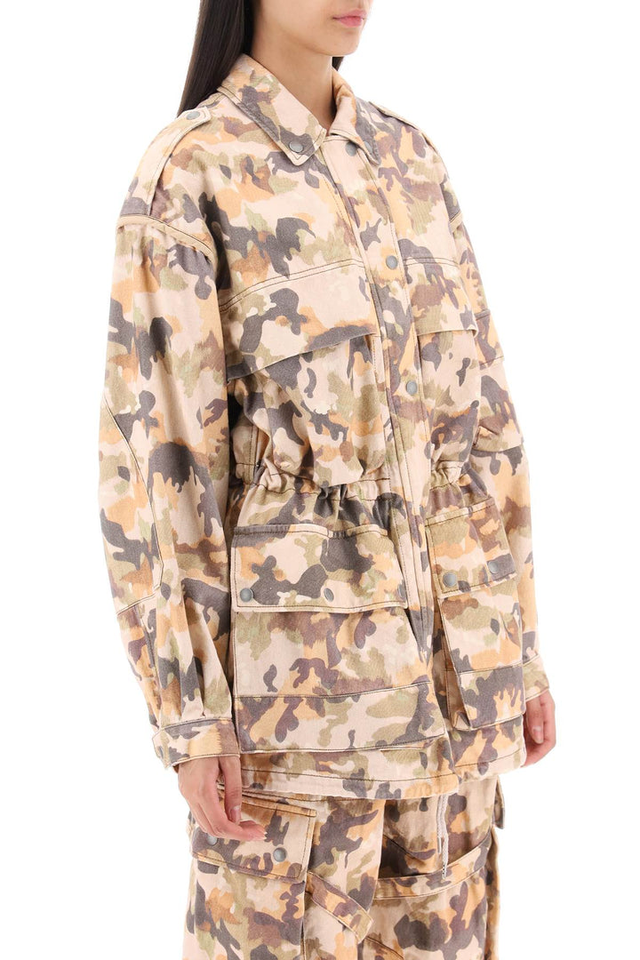 Isabel Marant 'Elize' Jacket In Cotton With Camouflage Pattern   Beige