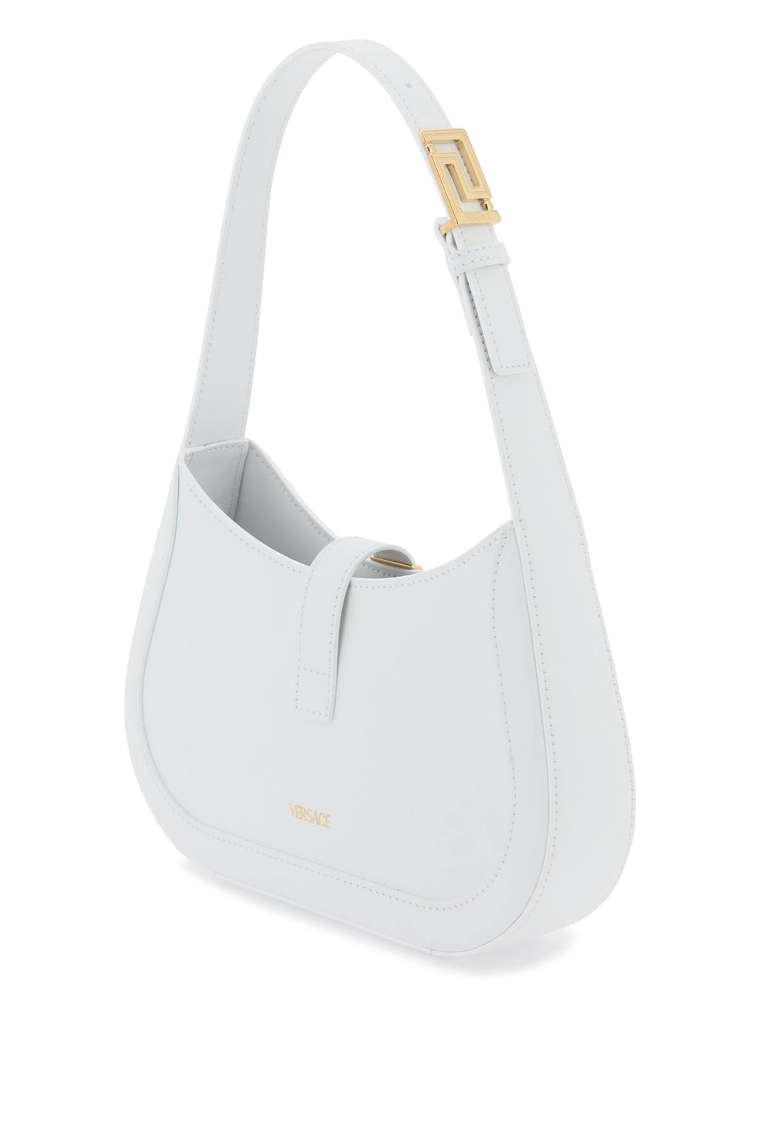 Versace Greca Goddess Small Hobo Bag   Bianco