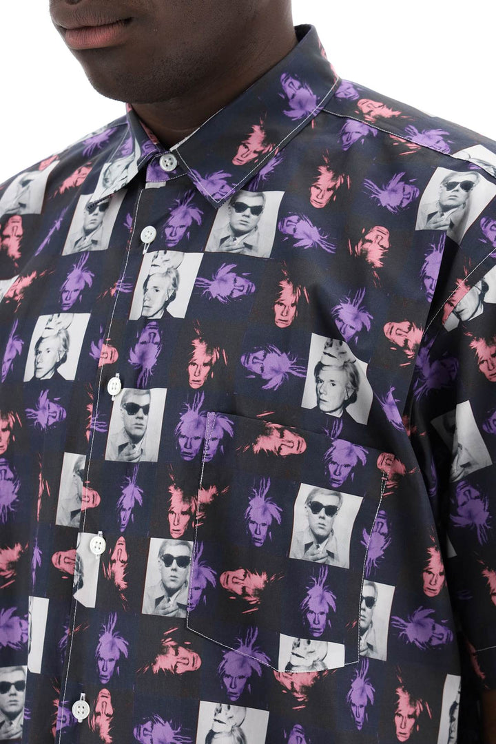 Comme Des Garcons Shirt Short Sleeved Shirt With Andy Warhol Print   Rosa