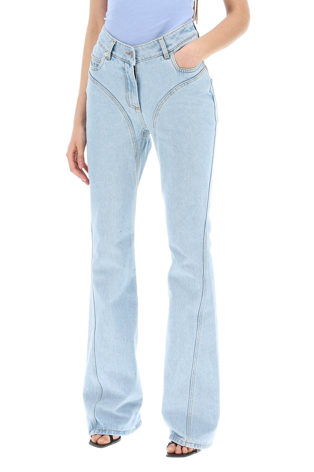Mugler Skinny Flared Jeans   Blu
