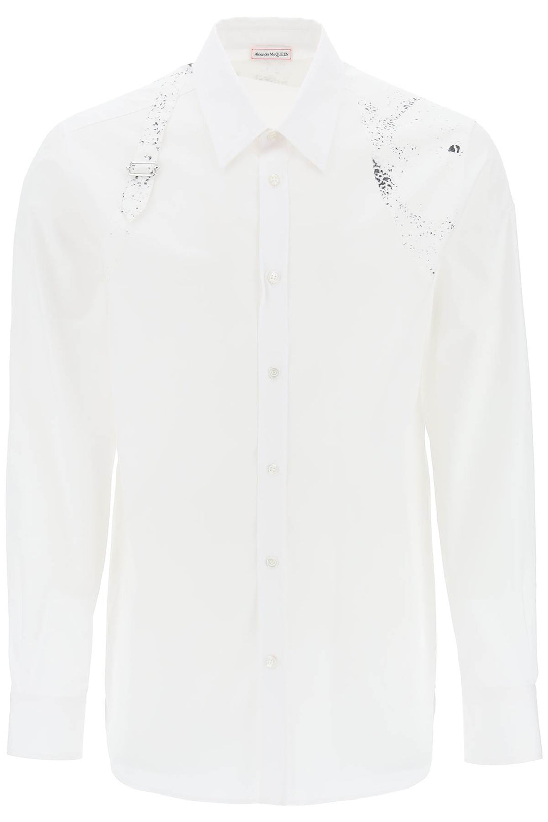 Alexander Mcqueen Printed Harness Shirt   Bianco