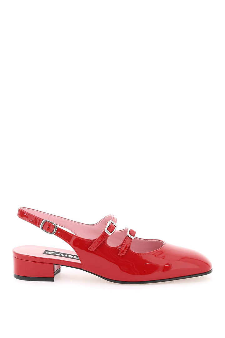 Carel Patent Leather Pêche Slingback Mary Jane   Rosso