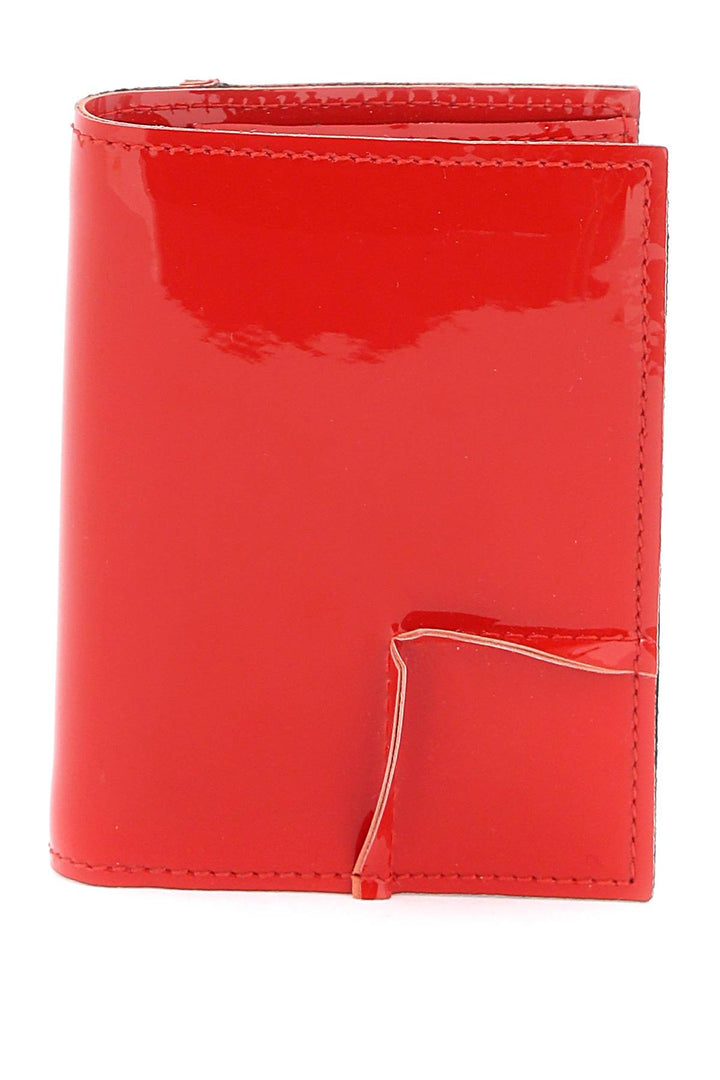 Comme Des Garcons Wallet Bifold Patent Leather Wallet In   Rosso