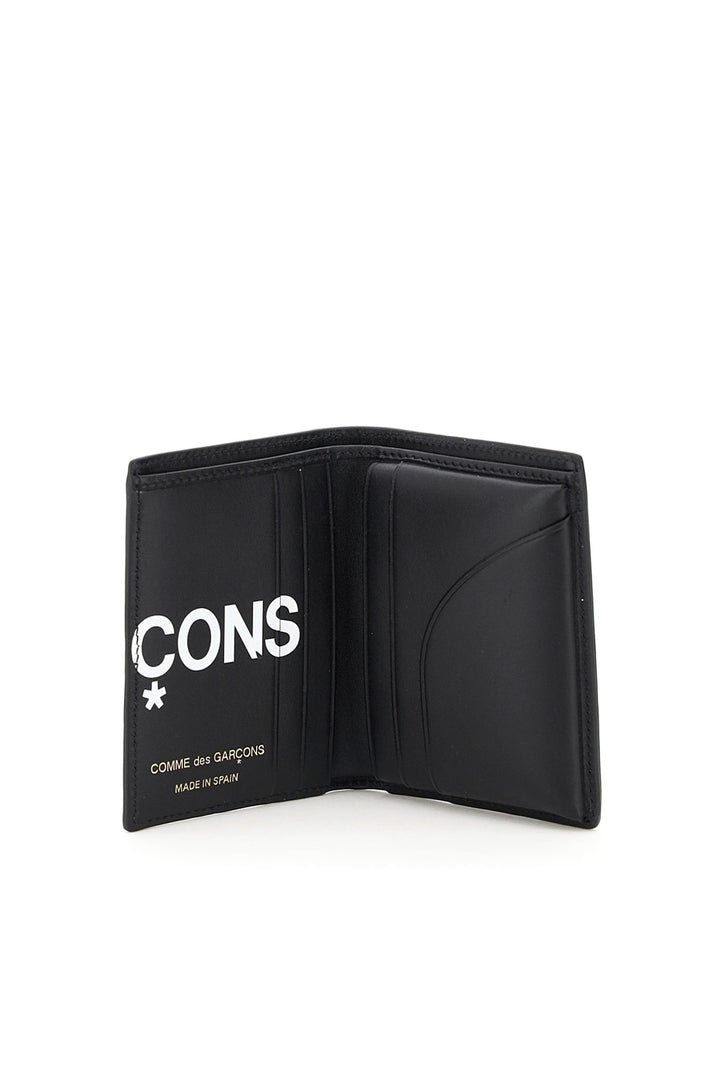 Comme Des Garcons Wallet Small Bifold Wallet With Huge Logo   Nero