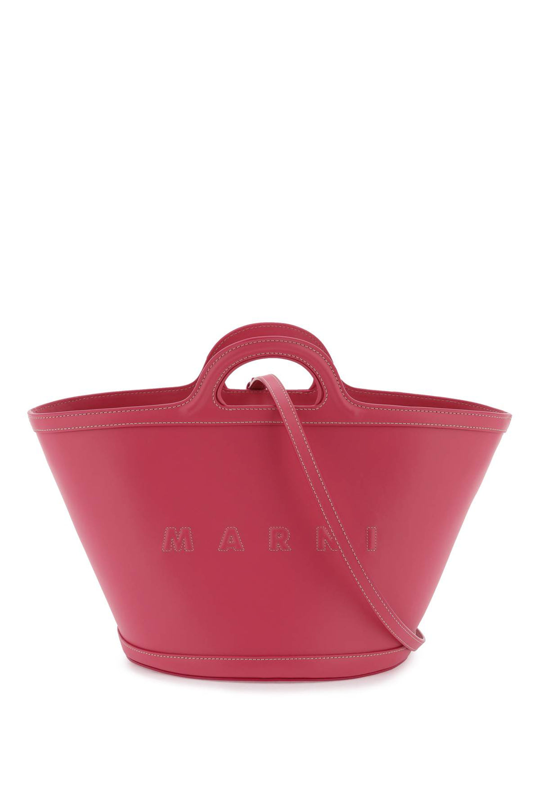 Marni Leather Small Tropicalia Bucket Bag   Rosa