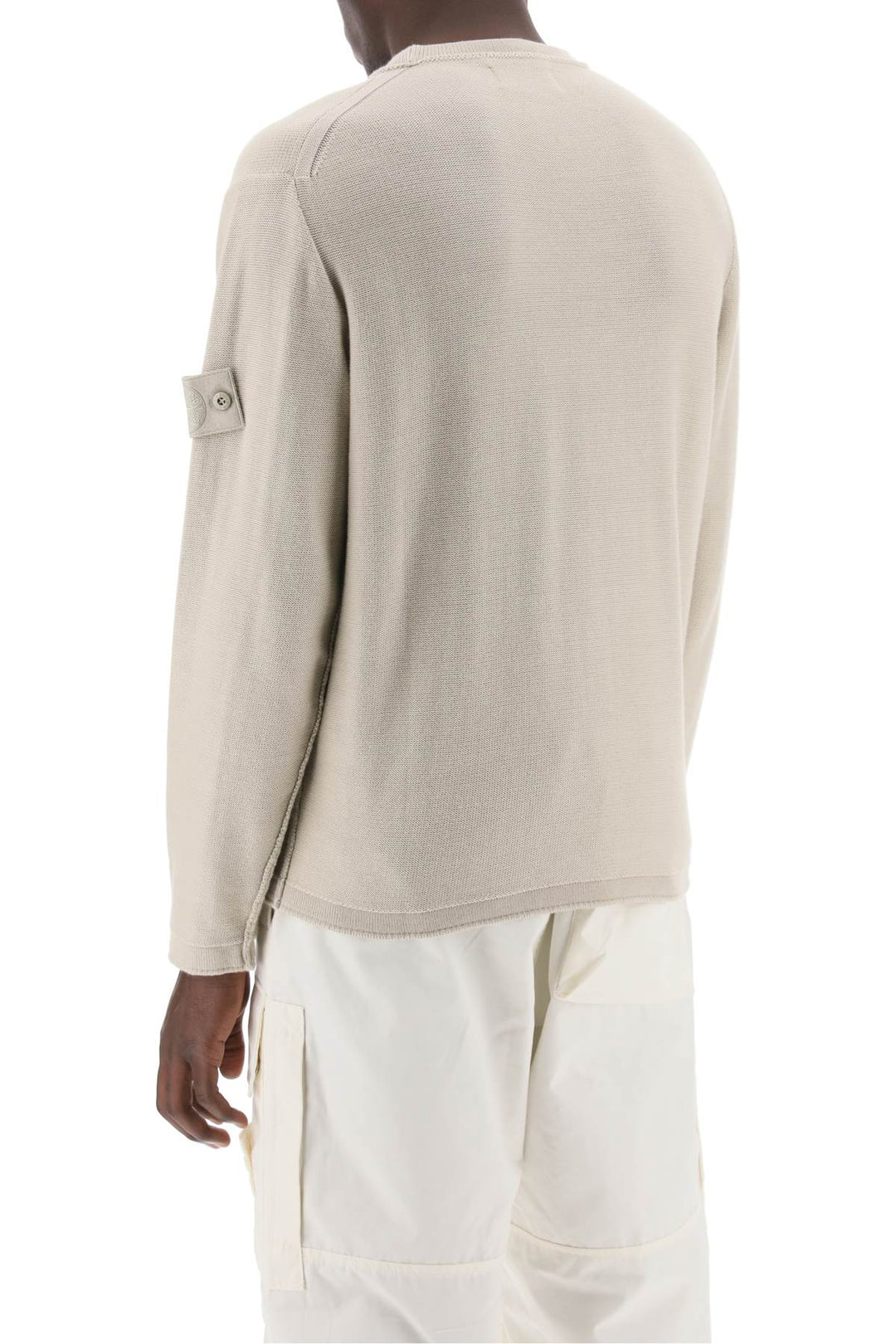 Stone Island Cotton And Cashmere Ghost Piece Pullover   Beige