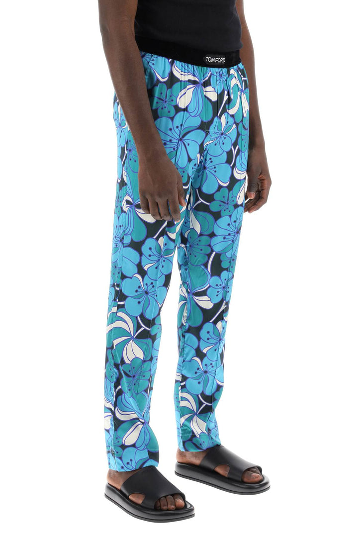 Tom Ford Pajama Pants In Floral Silk   Blu