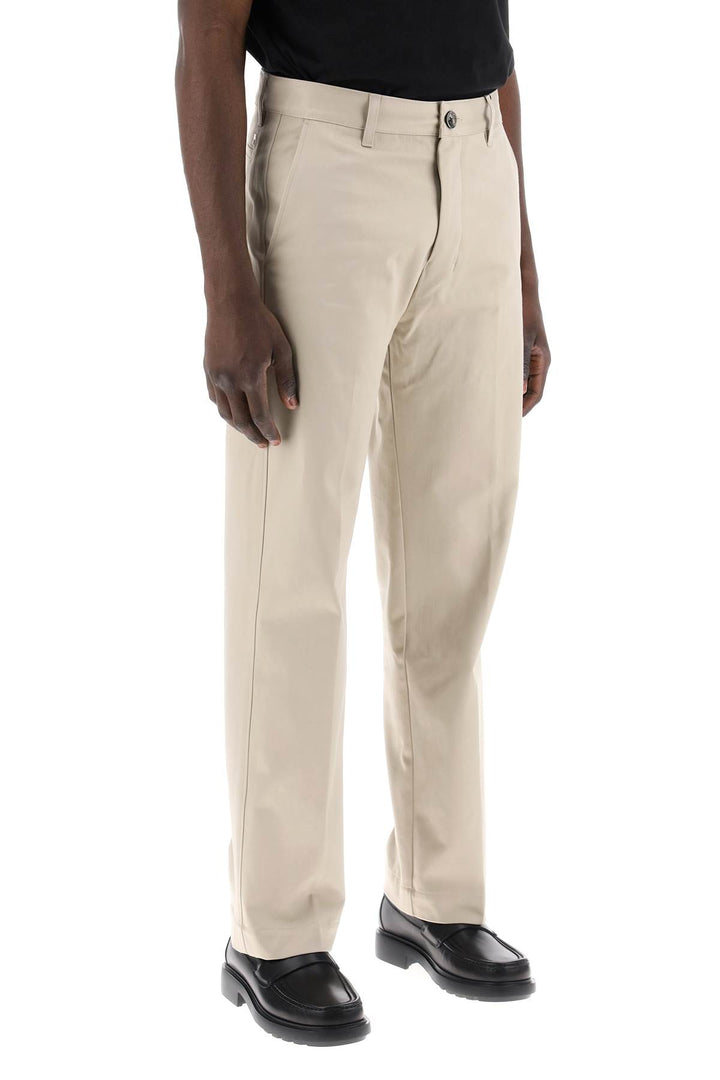 Ami Alexandre Matiussi Cotton Satin Chino Pants In   Beige