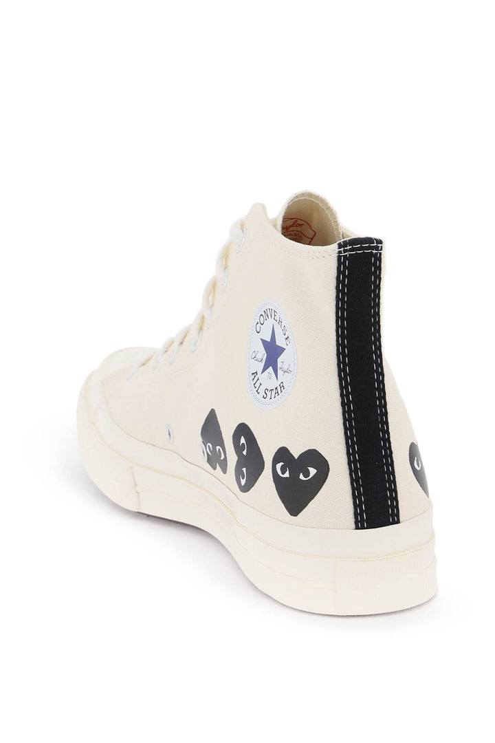 Comme Des Garcons Play Multi Heart Converse X Comme Des Garçons Play Hi Top Sneakers   Bianco
