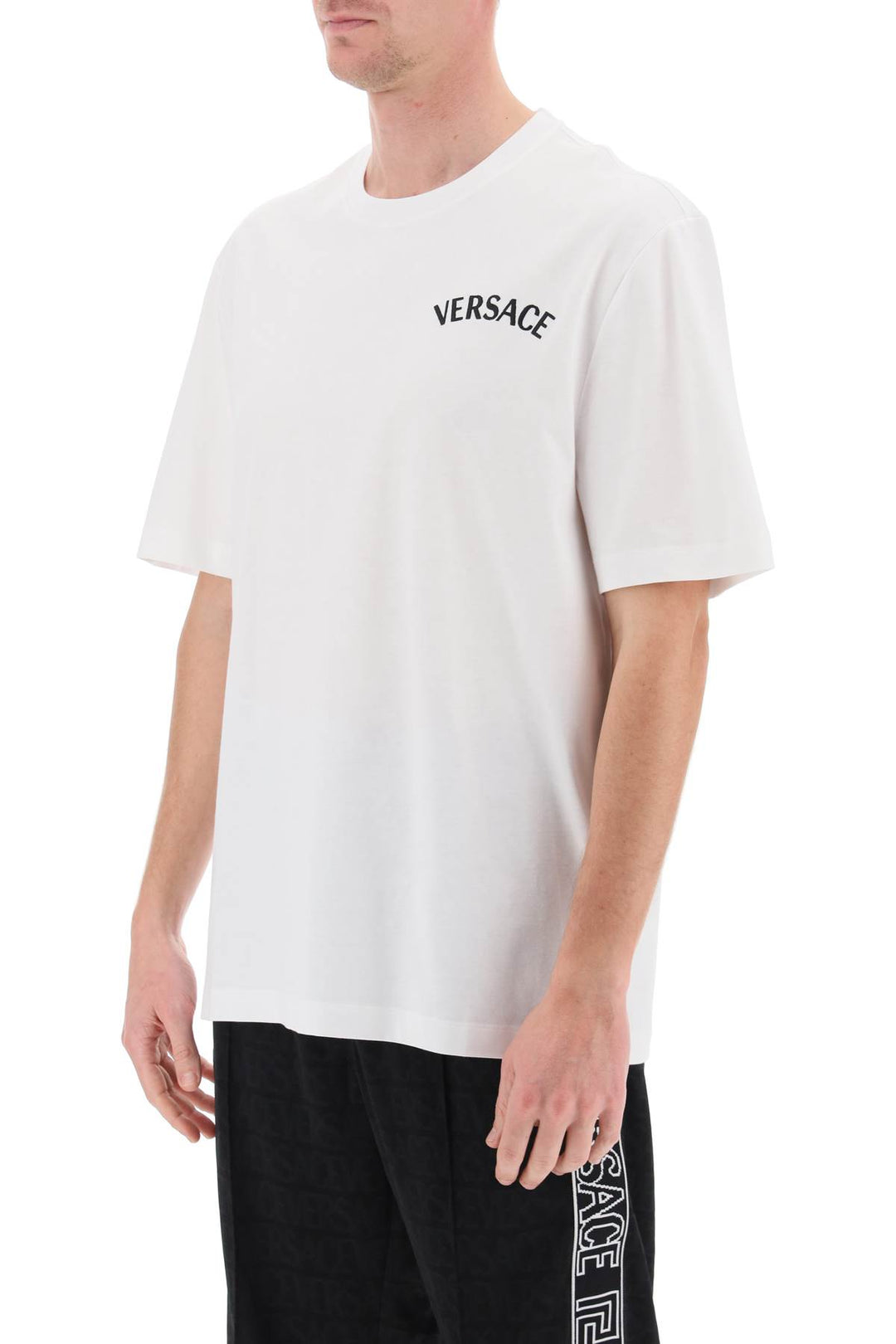 Versace Milano Stamp Crew Neck T Shirt   Bianco
