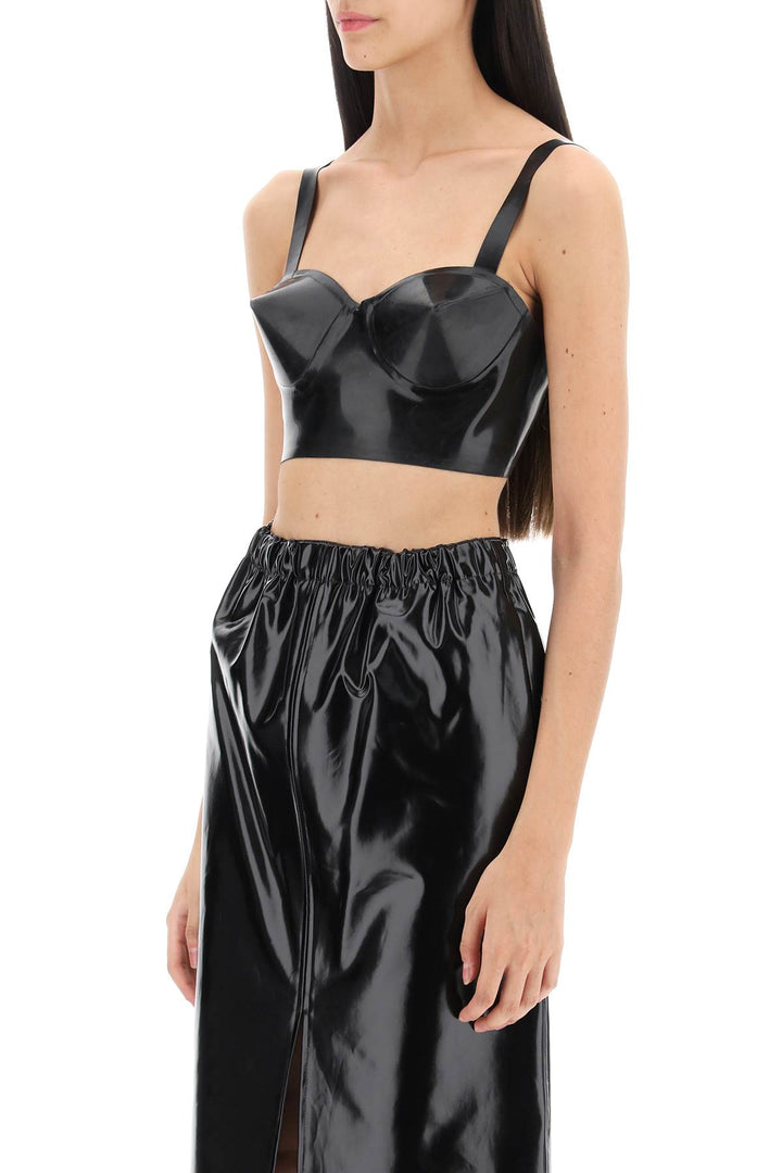 Maison Margiela Latex Top With Bullet Cups   Nero