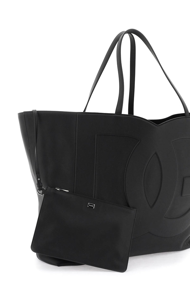 Dolce & Gabbana Large Dg Logo Shopping Bag   Nero