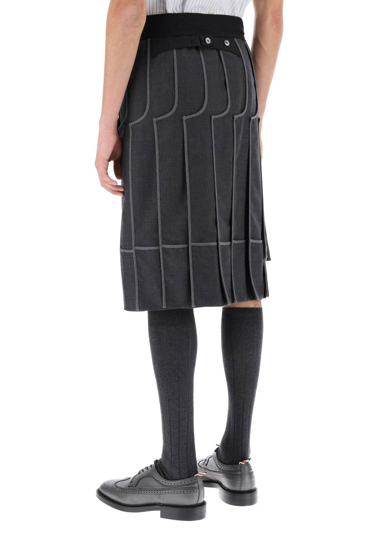 Thom Browne Inside Out Pleated Skirt   Grigio