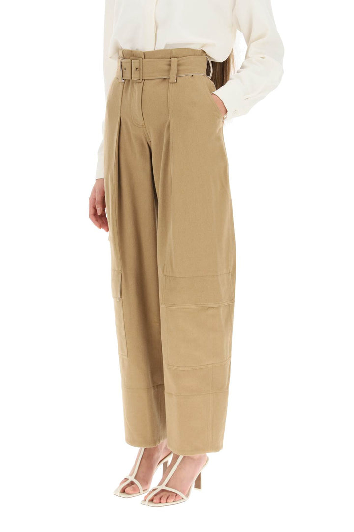 Low Classic Cargo Pants With Matching Belt   Beige