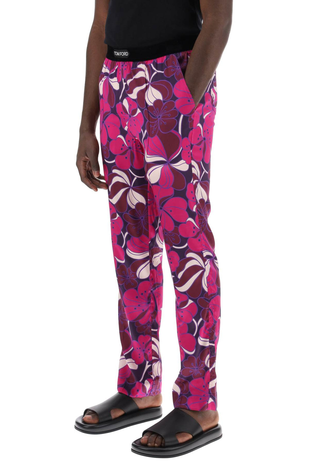 Tom Ford Pajama Pants In Floral Silk   Viola
