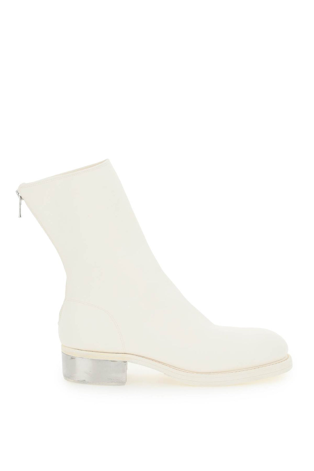 Guidi Leather Ankle Boots   Bianco