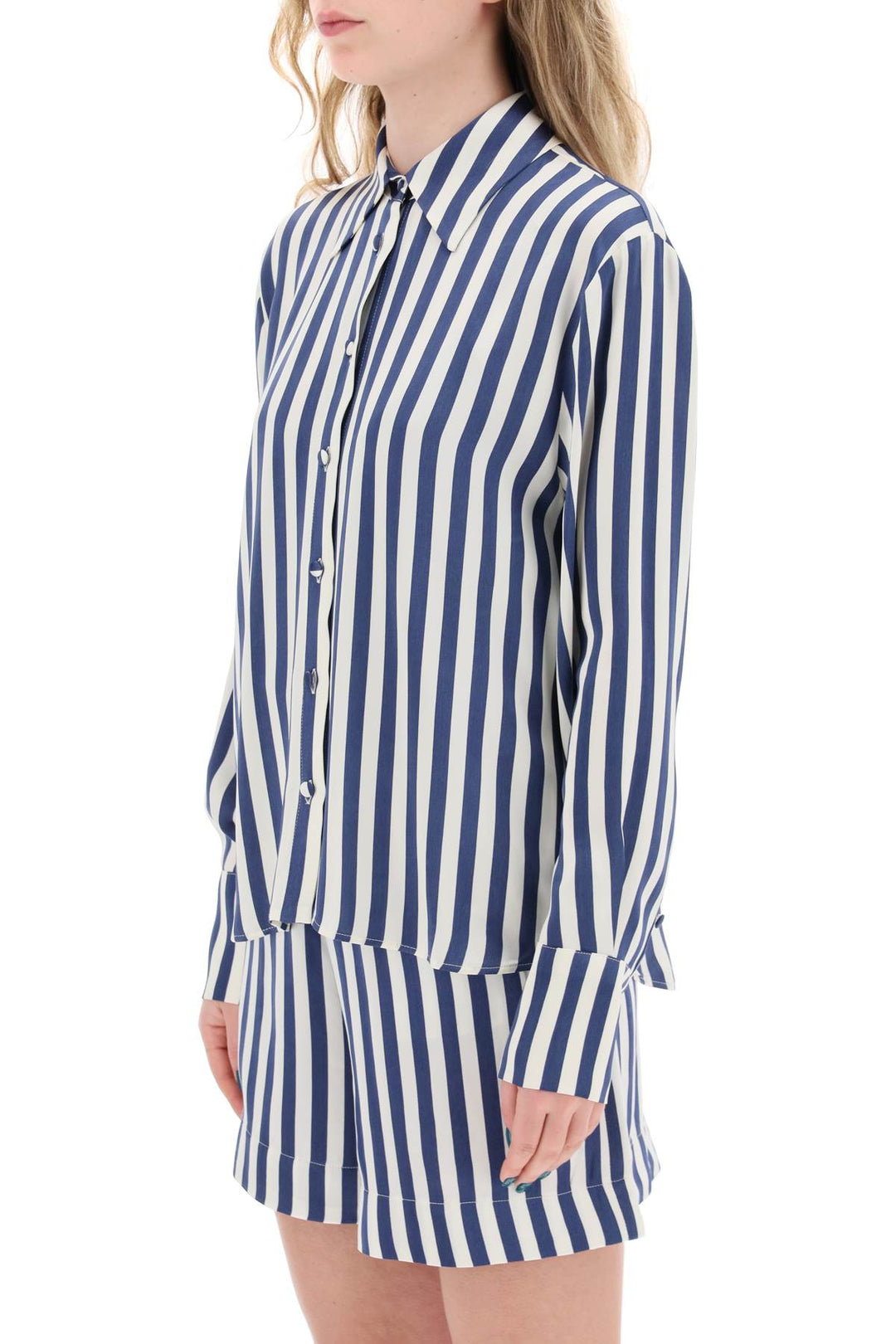 Mvp Wardrobe Replace With Double Quotestriped Charmeuse Shirt By Le   Bianco