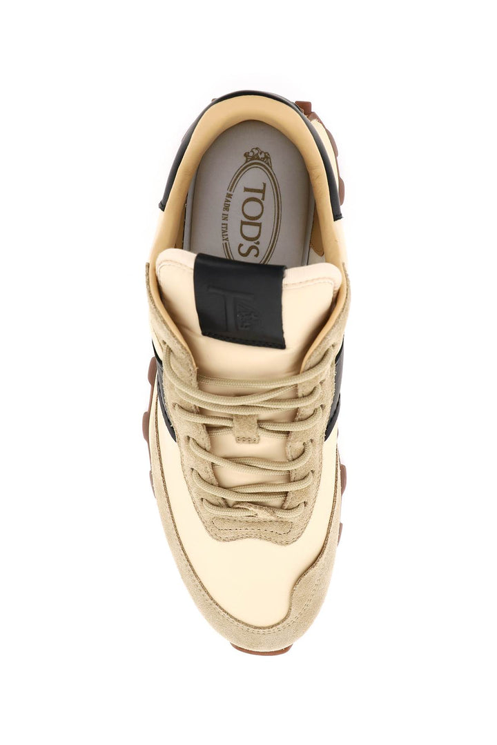 Tod's Suede Leather And Nylon 1t Sneakers   Beige