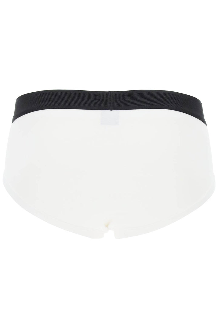 Tom Ford Logo Band Slip Underwear With Elastic   Bianco