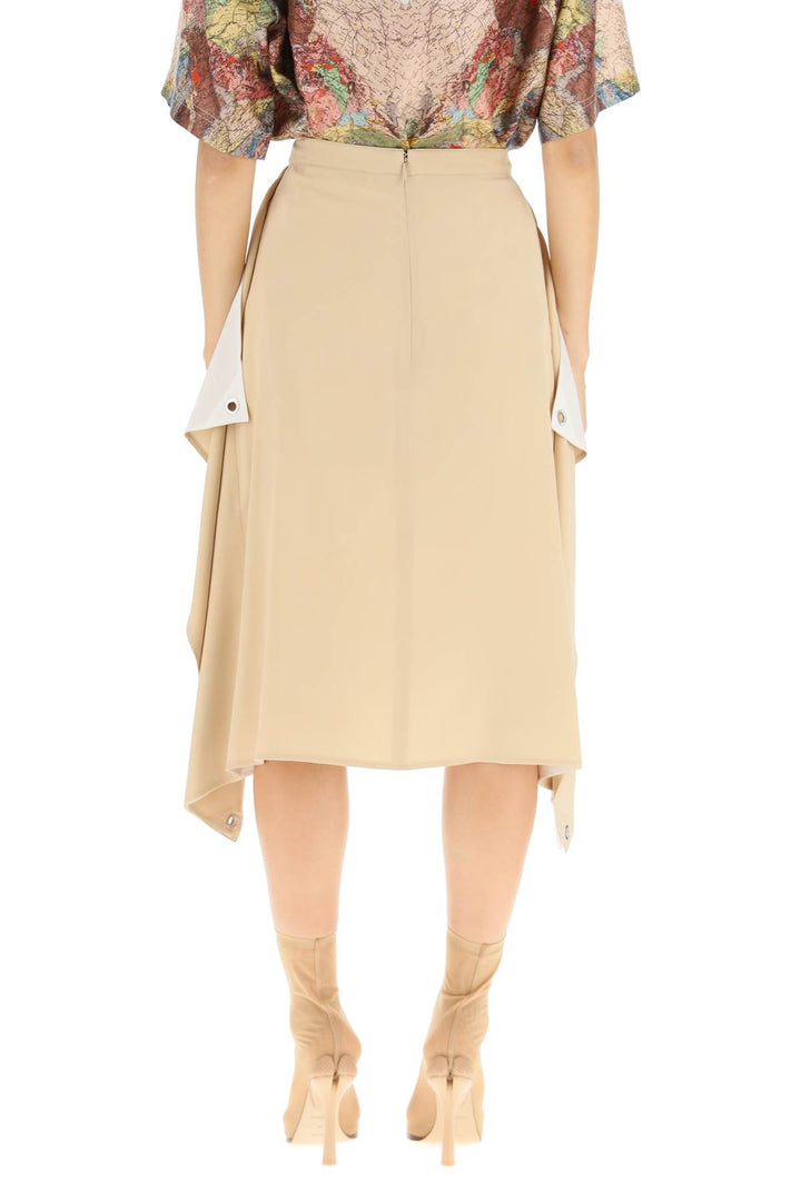 Burberry 'Thea' Silk Midi Skirt   Beige