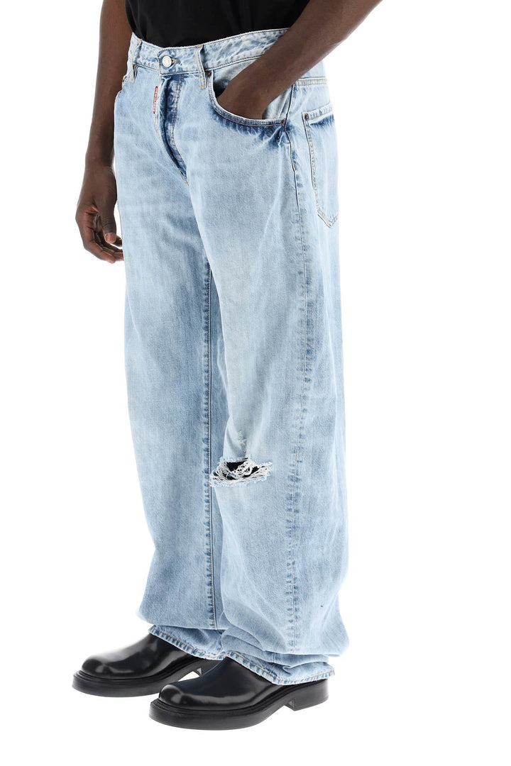 Dsquared2 Replace With Double Quoteoversized Jeans With Destroyed   Blu