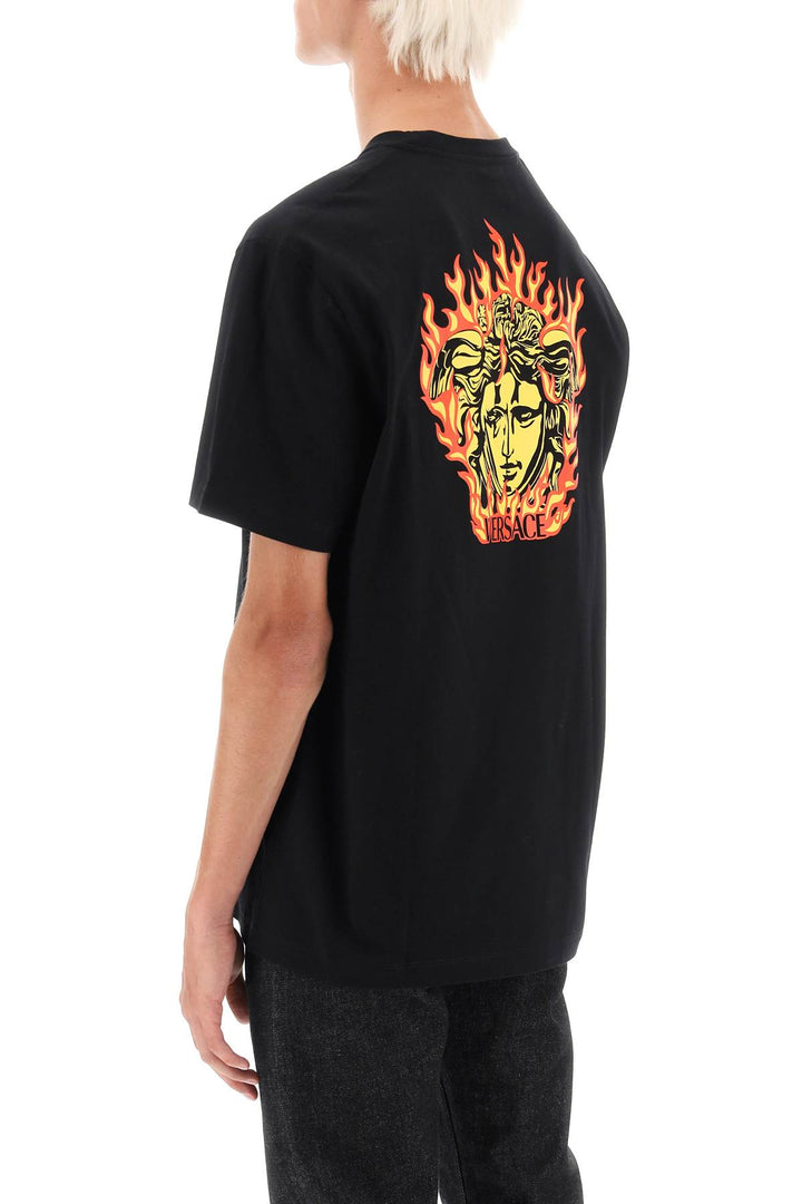 Versace Medusa Flame T Shirt   Nero