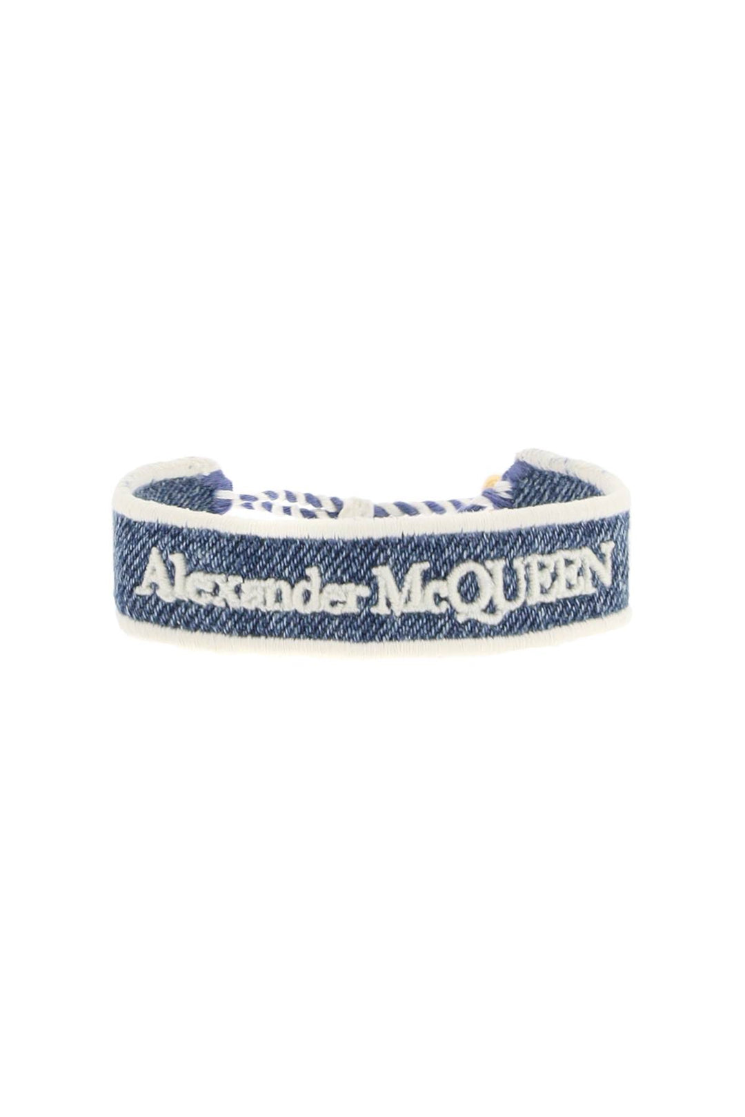 Alexander Mcqueen Embroidered Bracelet   Blu