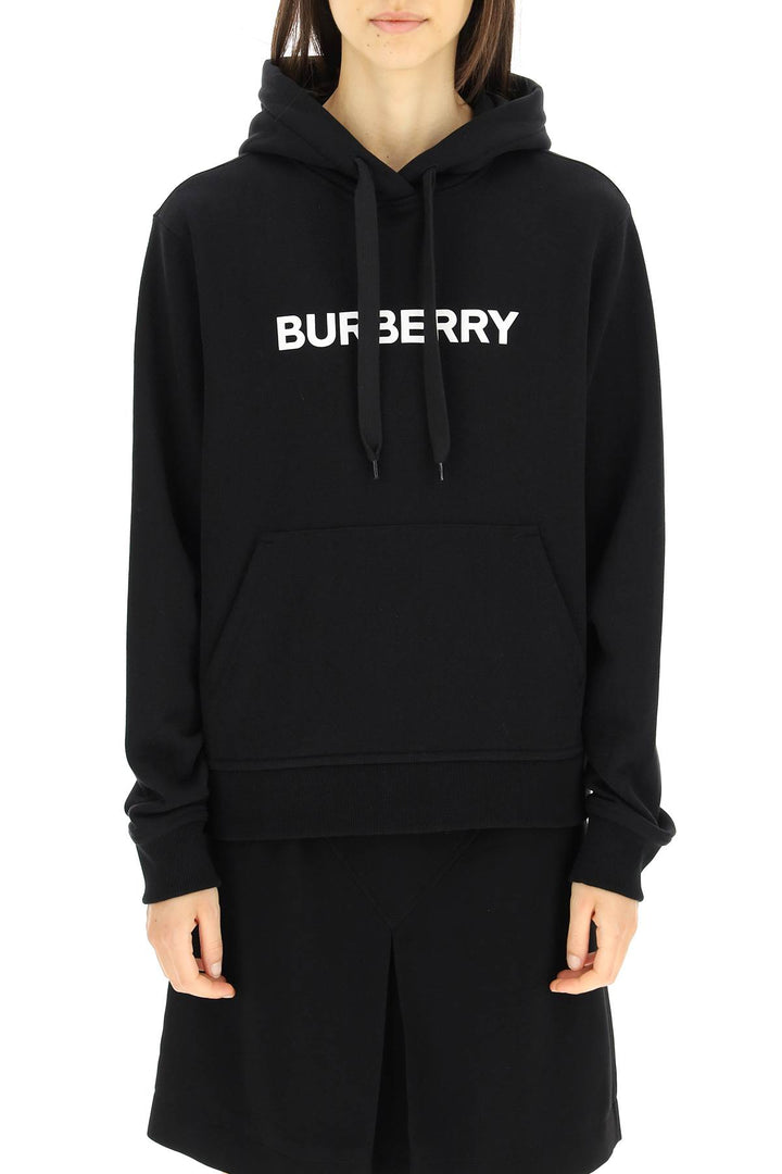 Burberry Poulter Hoodie With Logo Print   Nero