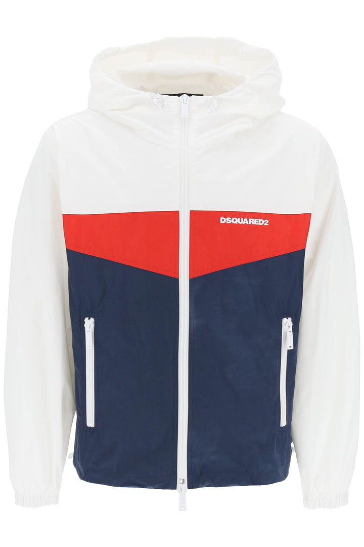 Dsquared2 Color Block Windbreaker Jacket   Bianco